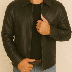 Men's Roger SW Black Leather Jacket
