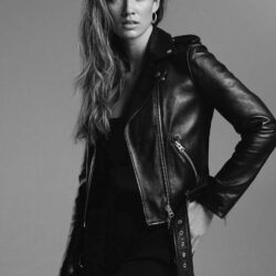 Ladies Biker Belted Sheep Leather Jacket